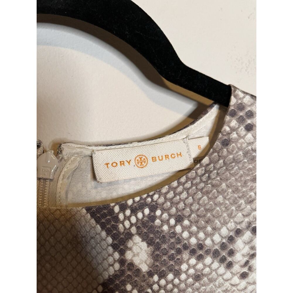 Tory Burch Brown Python Snake Print Silk & Wool S… - image 4